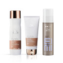 Wella Professionals Fusion Intense Repair Shampoo & Conditioner For Damaged Hair And Anti Hair Breakage + Eimi Flowing Form Anti-Frizz Smoothing Balm, Hair Care Bundle