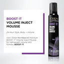 L'Oreal Paris Hair Care Advanced Hairstyle Boost It Volume Inject Mousse, 8.3 Ounce