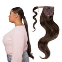Inh Hair Brit Ponytail Extension 26 Inch Clip In Wrap Around Pony Tail Hairpiece For Women | Long Soft Waves Synthetic Clip On Faux Piece | Dark Browndark Brown