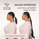 Inh Hair Brit Ponytail Extension 26 Inch Clip In Wrap Around Pony Tail Hairpiece For Women | Long Soft Waves Synthetic Clip On Faux Piece | Dark Browndark Brown