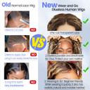 Eyefanniy Wear And Go Glueless Wig Human Hair 4/27 Highlight Curly Bob Lace Closure Wigs Pre Cut 4X4 Hd Lace Water Wave Wig For Black Women 180% Density 12 Inchhighlight12 Inch