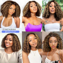 Eyefanniy Wear And Go Glueless Wig Human Hair 4/27 Highlight Curly Bob Lace Closure Wigs Pre Cut 4X4 Hd Lace Water Wave Wig For Black Women 180% Density 12 Inchhighlight12 Inch