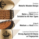 Red Premium Boar Bristles Brush Pocket Wave Brush Bow Wow 360 Wave Brush For Men Medium Hard Curved Brush (Curved Wave)
