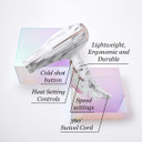 Foxybae Professional Hair Dryer | Powerful Ceramic Tourmaline Blow Dryer | Salon-Grade Hairdryer Motor | Hair Styling Tools For Straight & Curly Hair, 2 Heat Settings | White Marble Rose Gold