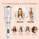 1 Inch Large Rotating Barrel 6 Temperatures Up To 428F & 3 Timers & Lcd Display Professional Auto Hair Curler, Fast Heating Ptc Automatic Curling Iron Wand, Dual Voltage Auto Shut-Off Spin Ironwhite129