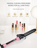 Angenil Beach Wave Curling Iron Wand 1 1/4 Inch, Hair Curler For Long Hair, Professional Travel Curling Iron For Long Hair, Instant Heat Hair Beauty Styling Tool For Women With Ceramic Barrelpink1.25 In