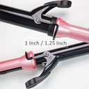 Angenil Beach Wave Curling Iron Wand 1 1/4 Inch, Hair Curler For Long Hair, Professional Travel Curling Iron For Long Hair, Instant Heat Hair Beauty Styling Tool For Women With Ceramic Barrelpink1.25 In