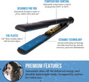 Hai Convertible Flat Iron Hair Straightener For Women - Professional Ceramic Fast Heating Hair Flat Iron With 5 Temperature Levels - Best Hair Straightener For All Hair Types - (Classic Blue)Classic Blue