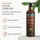 Argan Magic Nourishing Hair Cream - Hydrates, Conditions, And Eliminates Frizz For All Hair Types | Seals In Shine | Made In Usa, Paraben Free, Cruelty Free (8.5 Oz)8.5 Ounce (Pack Of 1)