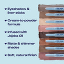 Alleyoop 11Th Hour Cream Eyeshadow Sticks Bundle - Taupe Dollar (Matte) & Baby Pearl (Shimmer) - Waterproof, Smudge-Proof, Crease-Proof Eyeshadow For Over 11 Hours