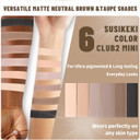 Susikeki 6 Colors Mini Naked Eyeshadow Makeup Palette Neutral Nude Smoky Eye Shadow Taupe & Brown Matte Make Up Pallet With Mirror Highly Pigmented Long Lasting Waterproof Travel Size Gift Kit 011