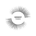The Quick Flick Modest Three False Lashes, Handmade Vegan Cruelty Free Faux Mink, Natural 3D Long Fluffy Look, Flared Wispy Cat Eye, Black Band, Reusable 30+ Applications, Lightweight