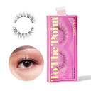 The Quick Flick To The Point Two False Lashes, Handmade Vegan Cruelty Free Faux Mink, Criss Cross Natural Fluffy Volume, Round Wispy Style, Black Band, Reusable 30+ Applications, Lightweight