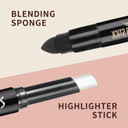 Music Flower Highlighter Stick, Double Ended Highlighter Makeup Stick With Sponge Brush, Shimmer Waterproof Long Lasting Smooth Silver Glitter Brighten Face Makeup Pencil, 1 Count