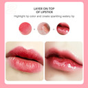 3Pcs Plumping Lip Oil, Hydrating Lip Gloss Tinted Lip Balm Lip Care Transparent Toot Lip Oil, Long Lasting Nourishing Lip Glow Oil Non-Sticky Glitter Shine Primer Lip Tint (Pink+Rosewood +Cherry Red)