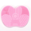 Silicone Makeup Brush Cleaner Make Up Washing Brush Washing Cosmetic Foundation Makeup Brush Cleaner Pad Scrubber Board Tool (Pink(15.5X12 Cm))Pink(15.5X12 Cm)