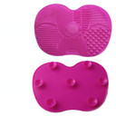 Silicone Makeup Brush Cleaner Make Up Washing Brush Washing Cosmetic Foundation Makeup Brush Cleaner Pad Scrubber Board Tool (Pink(15.5X12 Cm))Pink(15.5X12 Cm)