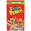 Pebbles Fruity Pebbles Cereal, Fruity Kids Cereal, Gluten Free Rice Cereal For Kids, 19.5 Oz Family Size Cereal Box