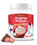 Orgain Organic Vegan Protein Powder, Peppermint Hot Cocoa Seasonal Holiday Flavor - 21G Of Plant Based Protein, Non Dairy, Gluten Free, 2G Of Fiber, No Sugar Added, Soy Free, Non-Gmo, 1.02 Lb