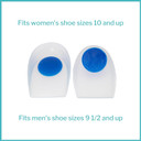 Mckesson Heel Cups - Silicone Gel, U-Shaped, Supportive - Blue And Transparent, Large/Xl, 1 Count