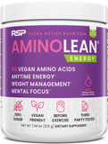 Rsp Aminolean - All-In-One Natural Pre Workout, Amino Energy, Weight Management - Vegan Bcaas, Preworkout For Men & Women, Acai, 25 Serv