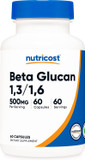 Nutricost Beta Glucan 500Mg 1,3/1,6 D-Glucan, 60 Vegetarian Capsules - Gluten Free, Non-Gmo