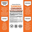 Turmeric Supplement With Saffron, Cinnamon And Cardamom Plus Bioperine Black Pepper Extract For Optimal Absorption, Natural Tumeric Curcumin Joint Support Supplement For Women And Men, 60 Capsules