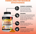 Turmeric Supplement With Saffron, Cinnamon And Cardamom Plus Bioperine Black Pepper Extract For Optimal Absorption, Natural Tumeric Curcumin Joint Support Supplement For Women And Men, 60 Capsules