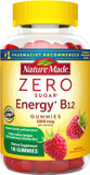 Nature Made Zero Sugar Energy Vitamin B12 Gummies 1000 Mcg Per Serving, B12 Vitamins, Energy Metabolism Support, 110 Sugar Free Gummies, 55 Day Supply