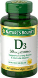 Nature'S Bounty Vitamin D, Immune Support, Vitamin Supplement, 2000 Iu, 50 Mcg, Softgels, 350 Ct