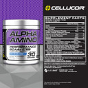 Cellucor Alpha Amino Eaa & Bcaa Powder | Branched Chain Essential Amino Acids + Electrolytes | Icy Blue Razz | 30 Servings