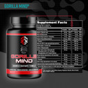 Gorilla Mind Nootropic Formula (150 Capsules) - Best Caffeinated Productivity Supplement / 8+ Hours Of Focus And Energy