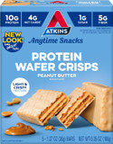 Atkins Peanut Butter Protein Wafer Crisps, Protein Dessert, 4G Net Carb, 1G Sugar, Keto Friendly, 5 Count