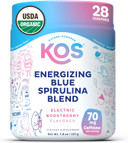 Kos Usda Organic Energizing Blue Spirulina Blend - 70 Mg Organic Caffeine, B-Complex, Ashwagandha Root, Ginseng, Mushroom - Plant Based, Vegan Pre Workout Powder - Blue Raspberry Flavored, 28 Servings Kos Usda Organic Energizing Blue Spirulina Blend - 70 Mg Organic Caffeine, B-Complex, Ashwagandha Root, Ginseng, Mushroom - Plant Based, Vegan Pre Workout Powder - Blue Raspberry Flavored, 28 Servings