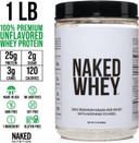 Naked Nutrition Naked Whey 1Lb - Only 1 Ingredient, Grass Fed Whey Protein Powder, Undenatured, No Gmos, No Soy, Gluten Free, Stimulate Growth, Enhance Recovery - 15 Servings