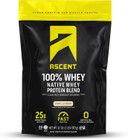 Ascent 100% Whey Protein Powder - Post Workout Whey Protein Isolate, Zero Artificial Flavors & Sweeteners, Soy & Gluten Free, 5.5G Bcaa, 2.6G Leucine, Essential Amino Acids, Vanilla Bean 2 Lb