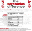 Herbtonics Testosterone Booster For Men Male Enhancing Pills - Enlargement Supplement Increase Size, Energy Strength & Stamina Enhancement Ginseng Pill & Tribulus Terrestris 60 Vegan Capsules