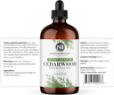 100% Pure Cedarwood Essential Oil Therapeutic Grade Premium Quality (4 Fl. Oz) With Glass Dropper, Perfect For Aromatherapy