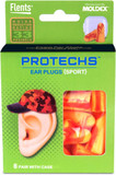 Flents Protechs Reusable Sport Ear Plugs, Ideal For Extreme Noise, Reduces Pressure And Background Noise, 8 Pairs With Travel Size Case, Easy Use With Comfort Fit, Nrr 33, Orange, Made In The Usa