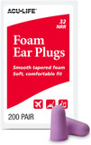 Foam Ear Plugs, 200 Pair For Sleeping, Snoring, Loud Noise, Traveling, Concerts, Construction, & Studying, Nrr 32, Purple