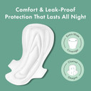 Rael Pads For Women, Organic Cotton Cover - Period Pads With Wings, Feminine Care, Sanitary Napkins, Heavy Absorbency, Unscented, Ultra Thin (Overnight, 30 Count)