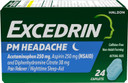 Excedrin Pm Pain Reliever And Nighttime Sleep-Aid Caplets For Headache Relief  24 Count