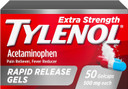 Tylenol Extra Strength Acetaminophen Rapid Release Gels For Pain & Fever, 50 Count