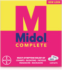 Midol Complete, Menstrual Period Symptoms Relief Including Premenstrual Cramps, Pain, Headache, And Bloating, Caplets, 24 Count