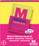 Midol Complete Caplets with Acetaminophen for Menstrual Symptom Relief - 50 Count (25 Pouches of 2), On The Go Period Cramp Relief and Menstrual Pain Relief