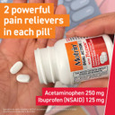 Motrin Dual Action With Tylenol, Pain Reliever Ibuprofen & Acetaminophen, Two Medicines For Minor Aches Pains, (Nsaid) 125 Mg Acetaminophen 250 Mg, 120 Ct