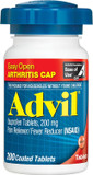 Advil (200 Count) Easy Open Arthritis Cap Pain Reliever/Fever Reducer Coated Tablet, 200Mg Ibuprofen, Temporary Pain Relief