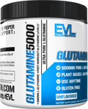Pure Vegan L-Glutamine Powder Supplement - Evlution Nutrition Nitric Oxide Booster 5G L Glutamine Supplement For Post Workout Recovery Enhanced Pumps Gut Health Energy And Immunity - Unflavored