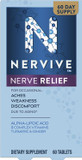 Nervive Nerve Relief, With Alpha Lipoic Acid, To Help Reduce Nerve Aches, Weakness, & Discomfort In Fingers, Hands, Toes, & Feet*, Ala, Vitamins B12, B6, & B1, Turmeric, Ginger, 60 Daily Tablets