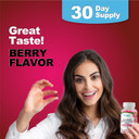 Calcium Magnesium Zinc Gummies, Gmo-Free Gluten Free, Great Taste Natural Raspberry Flavor Gummy Vitamins, 90 Gummies